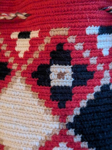 Native Wayuu Mochila Bag Handmade Colombia Red Woven Tassel - photo 3