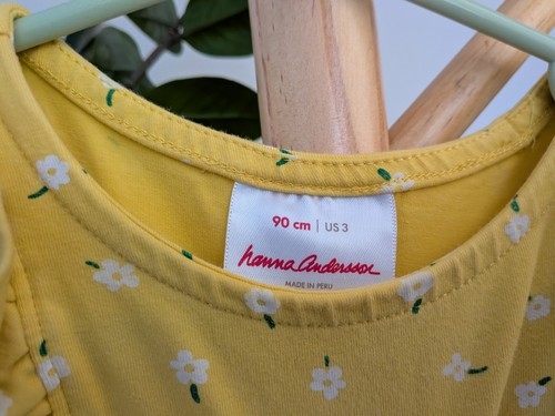 Hanna Andersson Yellow Floral Ruffle Long Sleeve Tunic Dress 3T - photo 2