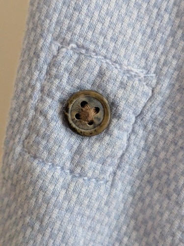 H&M Boys Blue Cotton Long Sleeve Collared Button-Up Shirt 4T - photo 4