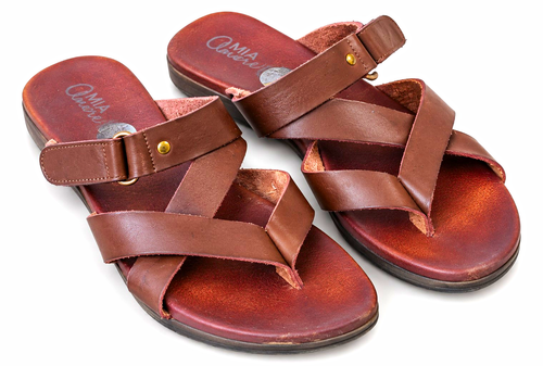MIA Amore Genuine Leather Sandals Women’s Size 8 Brown