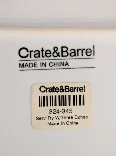 Crate and Barrel White Porcelain Divided Serving Tray Set - photo 3