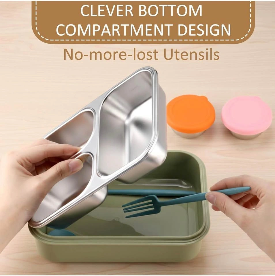 Ferrochef Stainless Steel Bento Lunch Boxes – 3 Pack - photo 4