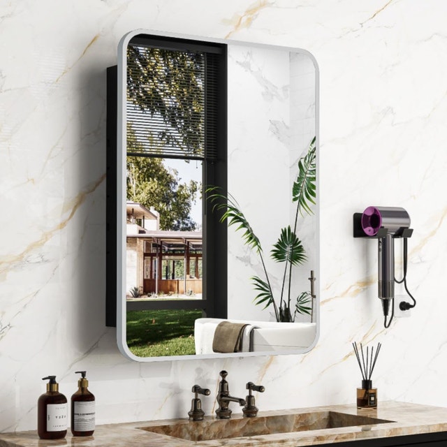 New / Open Box - 20x28 Brushed Silver Medicine Cabinet