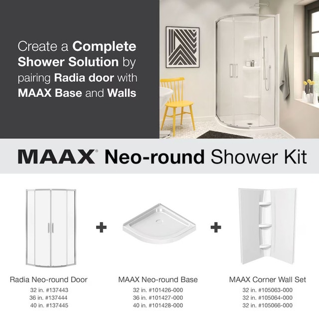 New / Open Box - MAAX Radia 32x32 Corner Shower Door - Grade A - photo 4