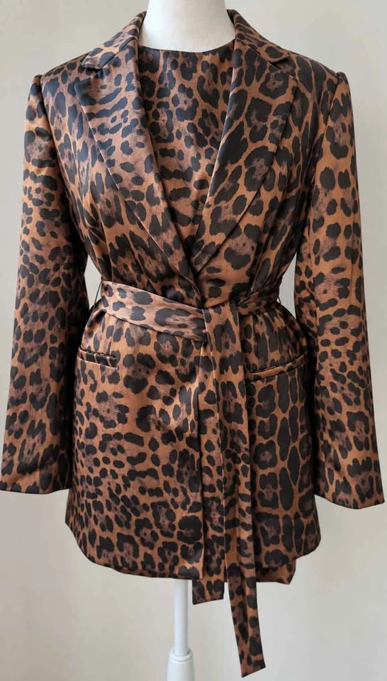 H&M Leopard Print 3-Piece Set: Blazer + Top + Skirt | Like New - photo 5