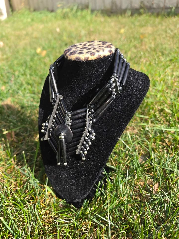 Indigenous breast plate choker BLACK - photo 3