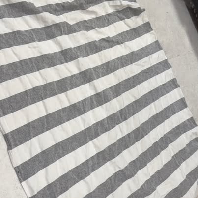 Gray and White Striped Blanket