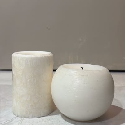 White Pillar and Ball Candles