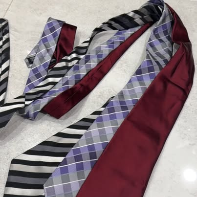 Assorted Neckties Lot – Striped, Plaid & Solid