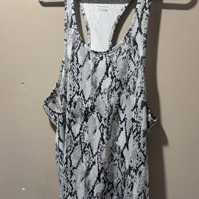 LIMAIDU Black White Snakeskin Print Tank Top