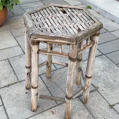 Hexagonal Bamboo Wooden Stool
