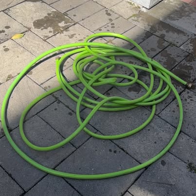 Green Rubber Garden Hose with Brass Connectors