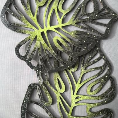Monstera Leaf Wall Decor, Two-Tone Green Cutout