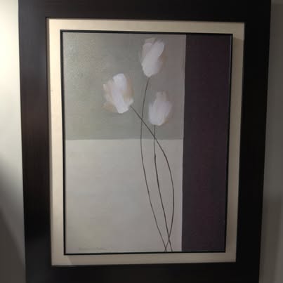 Framed Tulip Art Print – 31x33in, Espresso Frame