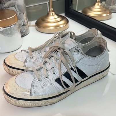 Adidas Sneakers – White/Black, Size 9.5