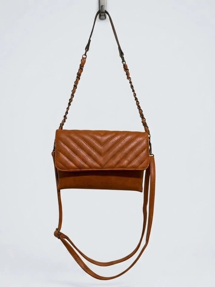 Sam & Hadley Chevron Quilted Convertible Crossbody Purse