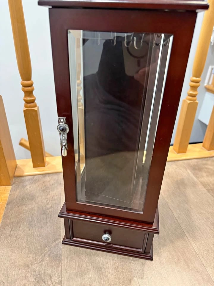 Wooden Jewelry Display Case with Drawer