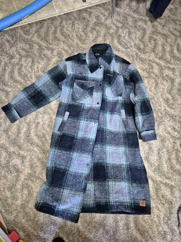 Roots Plaid Long Shacket - Size Medium