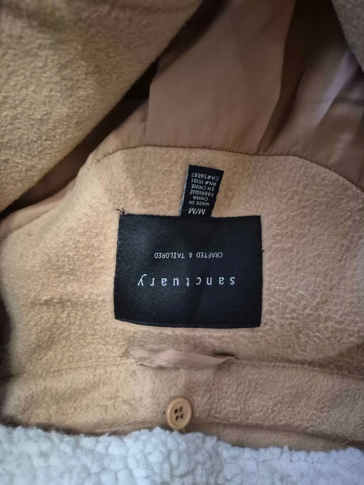 Sanctuary Tan Sherpa Collar Shacket Size Medium - photo 2