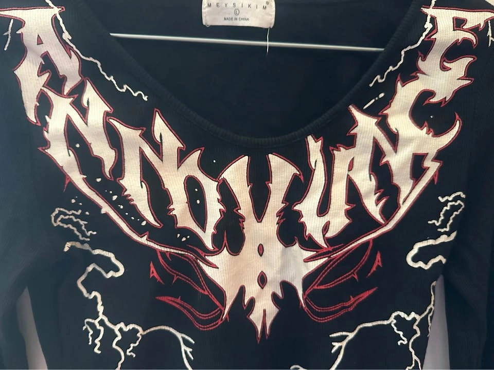 Goth long sleeve crop top - photo 3