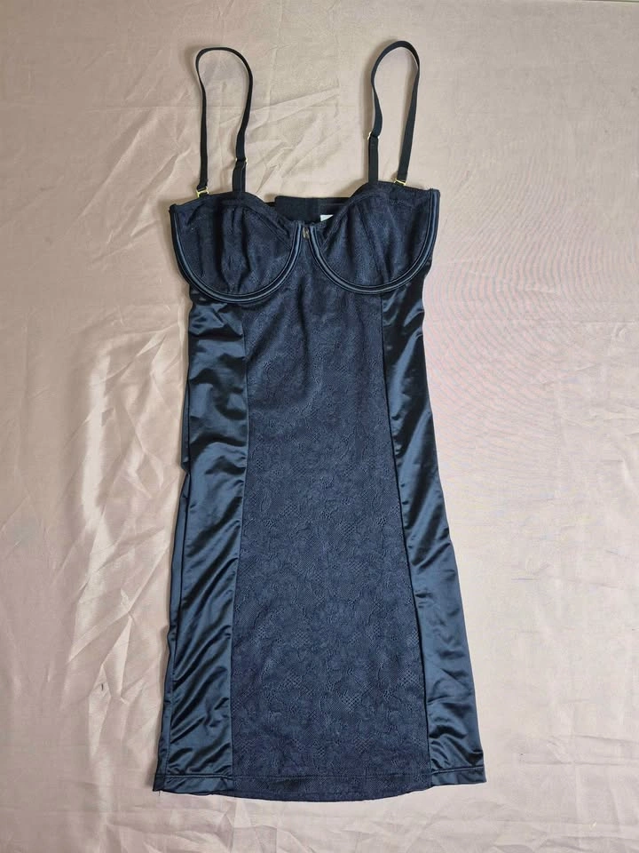 Nicole Miller New York Black Shaping Slip Dress Bustier Lace, Sm - photo 2