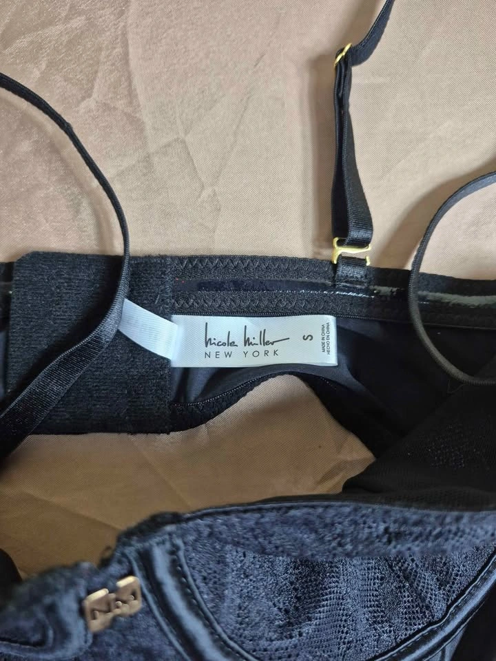 Nicole Miller New York Black Shaping Slip Dress Bustier Lace, Sm - photo 4