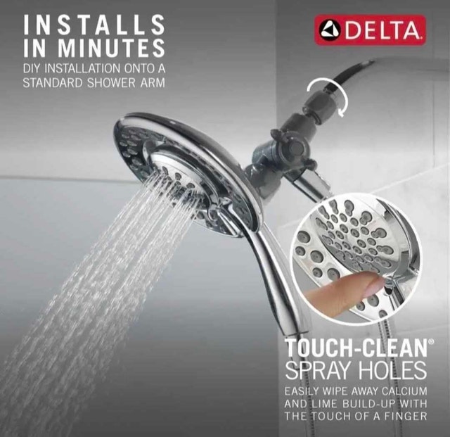 Delta In2ition Chrome 2-in-1 4 Spray Settings Shower Head - photo 3