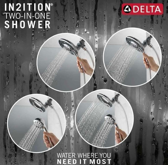 Delta In2ition Chrome 2-in-1 4 Spray Settings Shower Head - photo 4