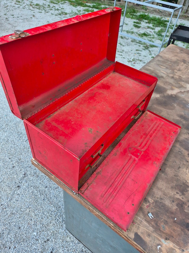 Red Metal Tool Chest with Drawers