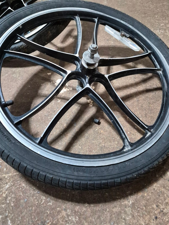 old classic aluminum 3 spoke BMX wheels - photo 4