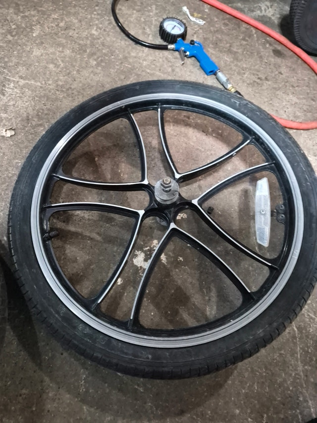 old classic aluminum 3 spoke BMX wheels - photo 5