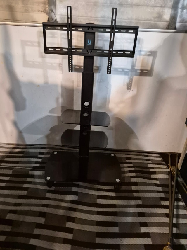 TV stand glass entertainment unit small