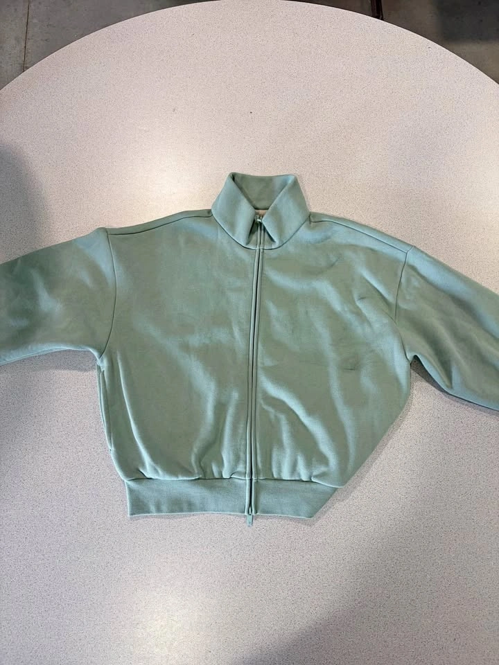 Fear of God Essentials Full-Zip Fleece Jacket – Sage (Size M)
