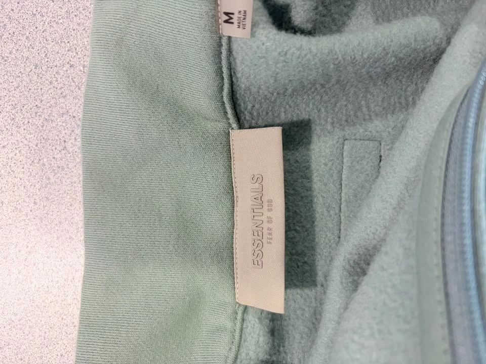 Fear of God Essentials Full-Zip Fleece Jacket – Sage (Size M) - photo 3