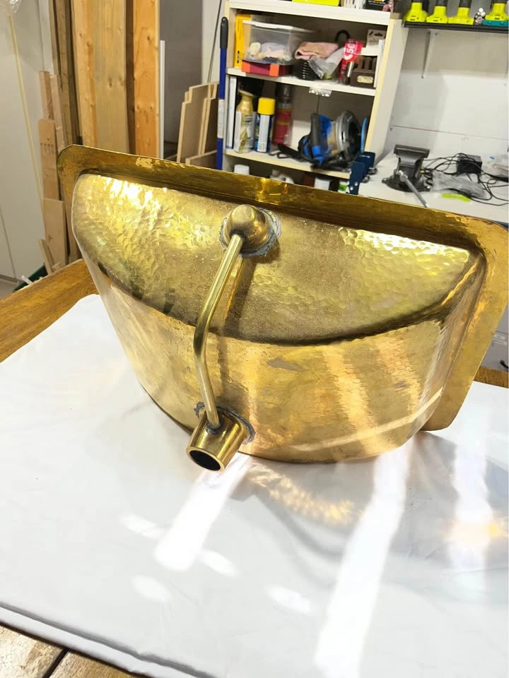 New Hammered Gold-Tone Undermount Bathroom Sink - photo 2
