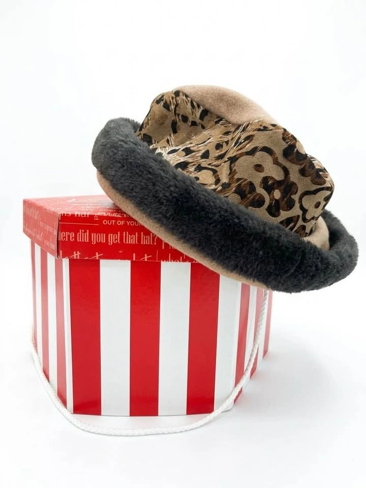 Leopard Print Faux Fur Trim Bucket Hat - photo 2
