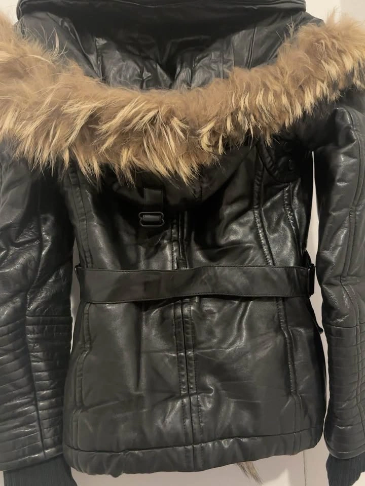 Rudsak Black Leather Down Parka with Fur Trim - photo 3