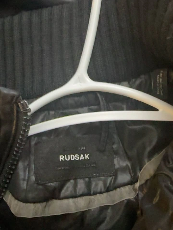 Rudsak Black Leather Down Parka with Fur Trim - photo 4