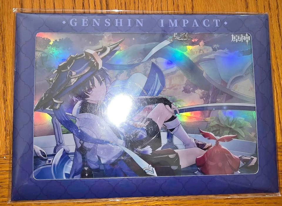 Genshin Impact Themed Secret Summer Paradise Bordered Poster