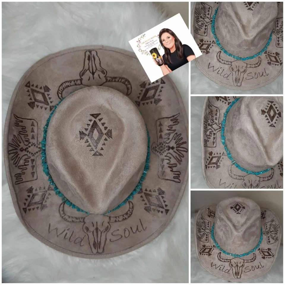 Pyrography burned hats - photo 2