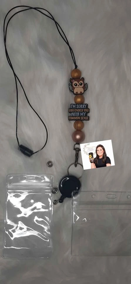 Lanyards with badge reel and clear I.D. card holder