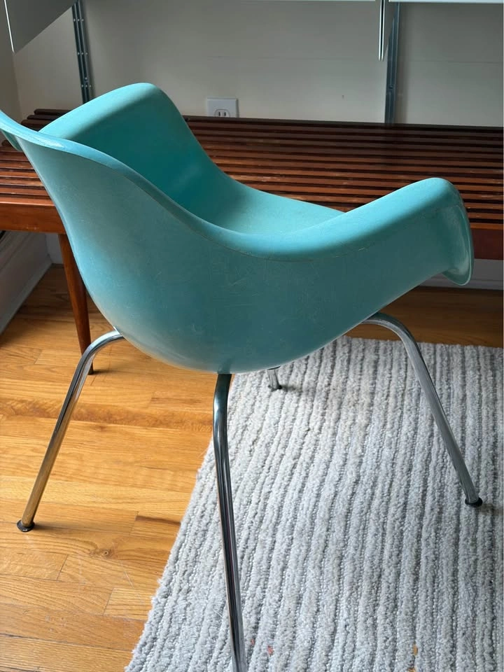 Vintage Krueger Fiberglass Arm Chair - Turquoise/Aqua - photo 2