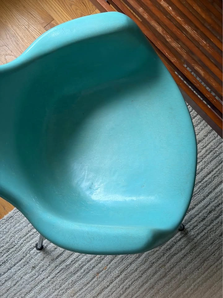 Vintage Krueger Fiberglass Arm Chair - Turquoise/Aqua - photo 3