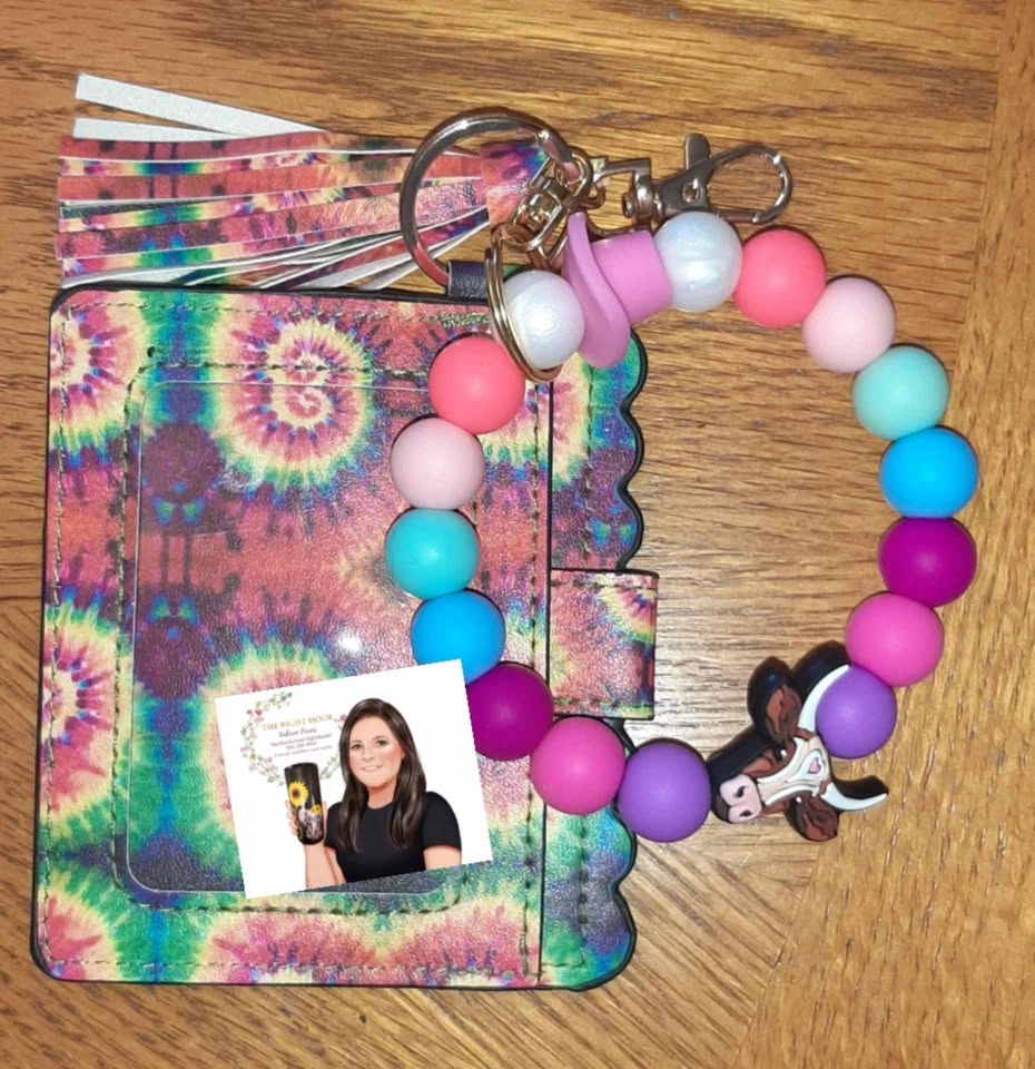 Wristlet keychain with slim wallet card holder - photo 3