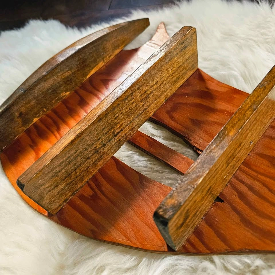 1955 Vintage Handmade Wooden Sailboat Wall Shelf - photo 3