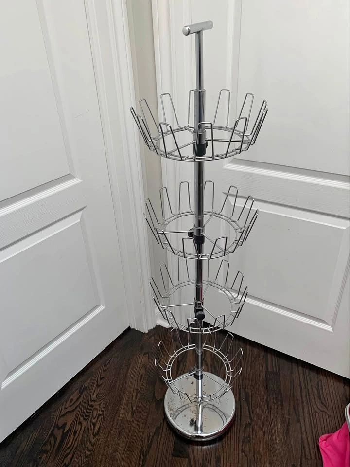 4-Tier Revolving Chrome Shoe Rack