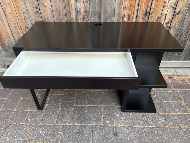 IKEA Black Desk with Storage - photo 4