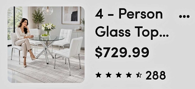 Glass Dining Table with White Chair - photo 5