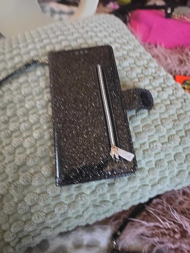 Black Glitter Wallet Phone Case