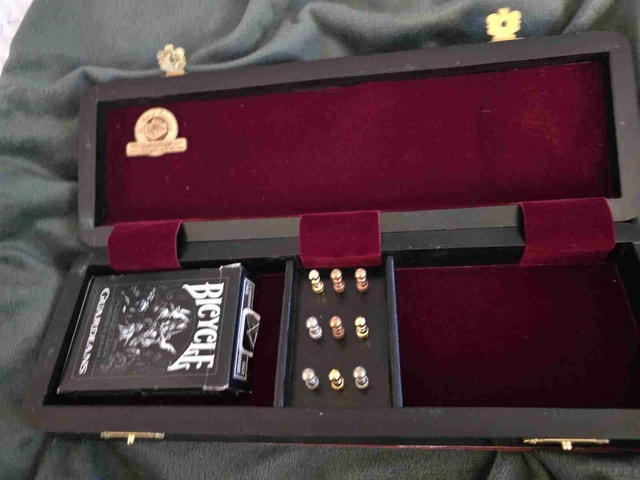 Wooden Cribbage Board with Brass Inlay